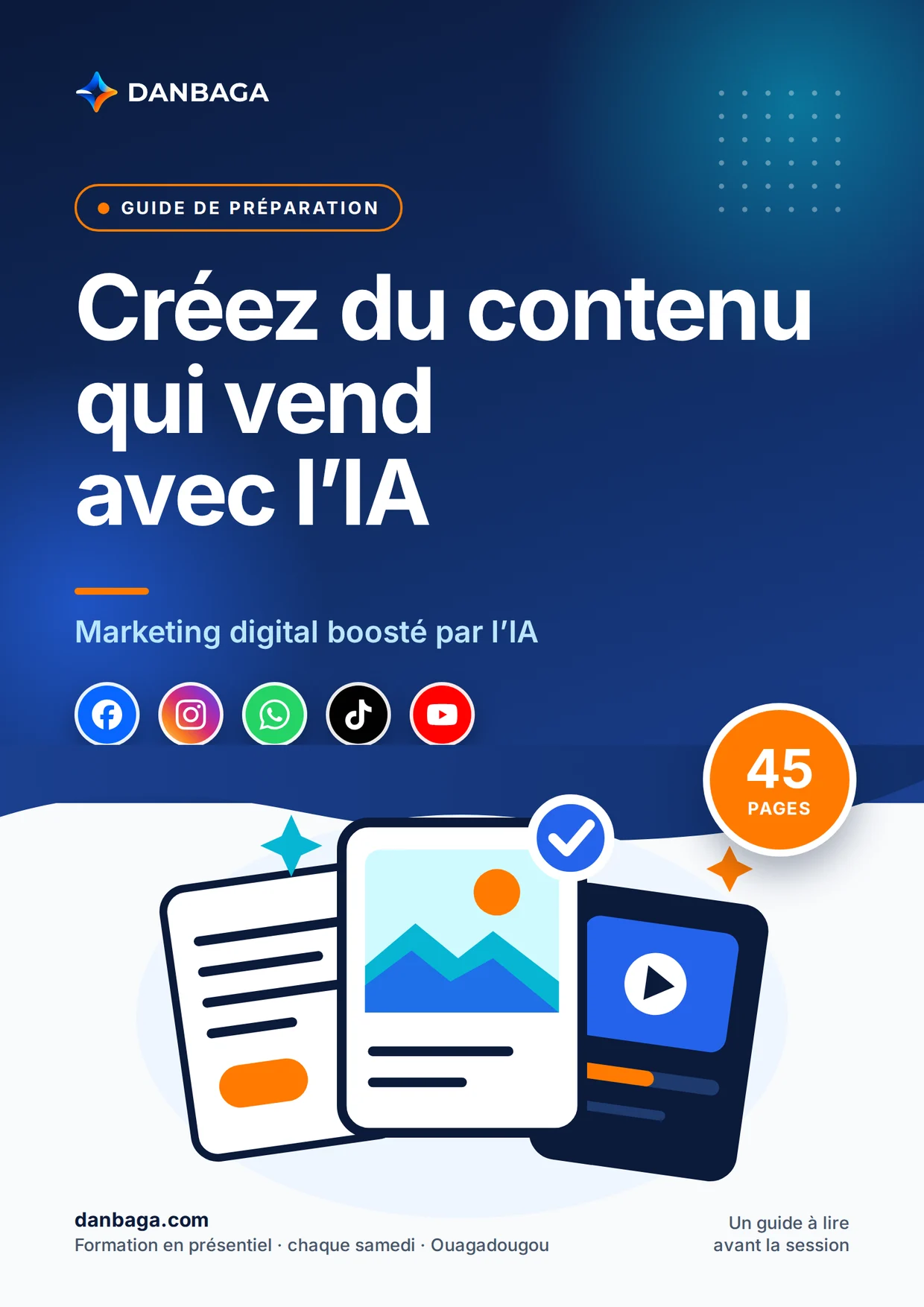 Page de garde du guide de préparation : Marketing digital boosté par l’IA